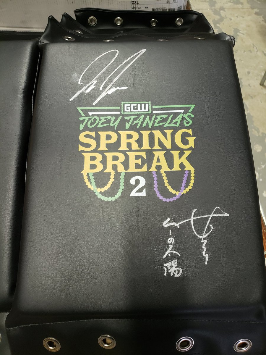 GCWrestling_'s tweet image. EXCLUSIVE #JJSB2 Turnbuckles signed by Joey Janela and The Great Sasuke are available for sale NOW!

$100 plus shipping anywhere in the U.S. - comes with #JJSB2 crew pass. Paypal only. 

Only 8 available! DM us or reply to this tweet to place your order!