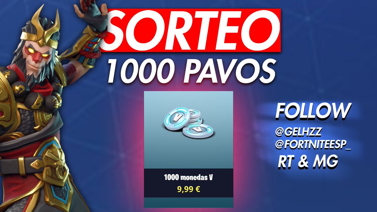 FortniteEsp_'s tweet photo. ⚠✔Sorteo de 1000 Pavos✔⚠

🌟Requisitos:

✔Seguir a @FortniteEsp_ y @GELHZZ 
✔RT
✔Nombrar a 2 amigos
✔Seguir en Twich:https://t.co/0PHnFIIVrA
🌟Sorteo Termina el Domingo 15 de Abril. https://t.co/91Rq61vz8q