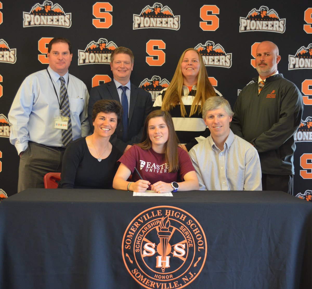 Congrats to distance runner Katelyn Prothero &amp; family on signing with the Eastern University Eagles and Head Coach Mike Wilson.  Prothero earned 10 varsity letters while at SHS in XC, Swim &amp; T&amp;F and joins her brother Luke (TCNJ) at the NCAA level.  <a href="/EUEagles/">Eastern Athletics</a> <a href="/VilleXC/">Somerville Girls XC</a>