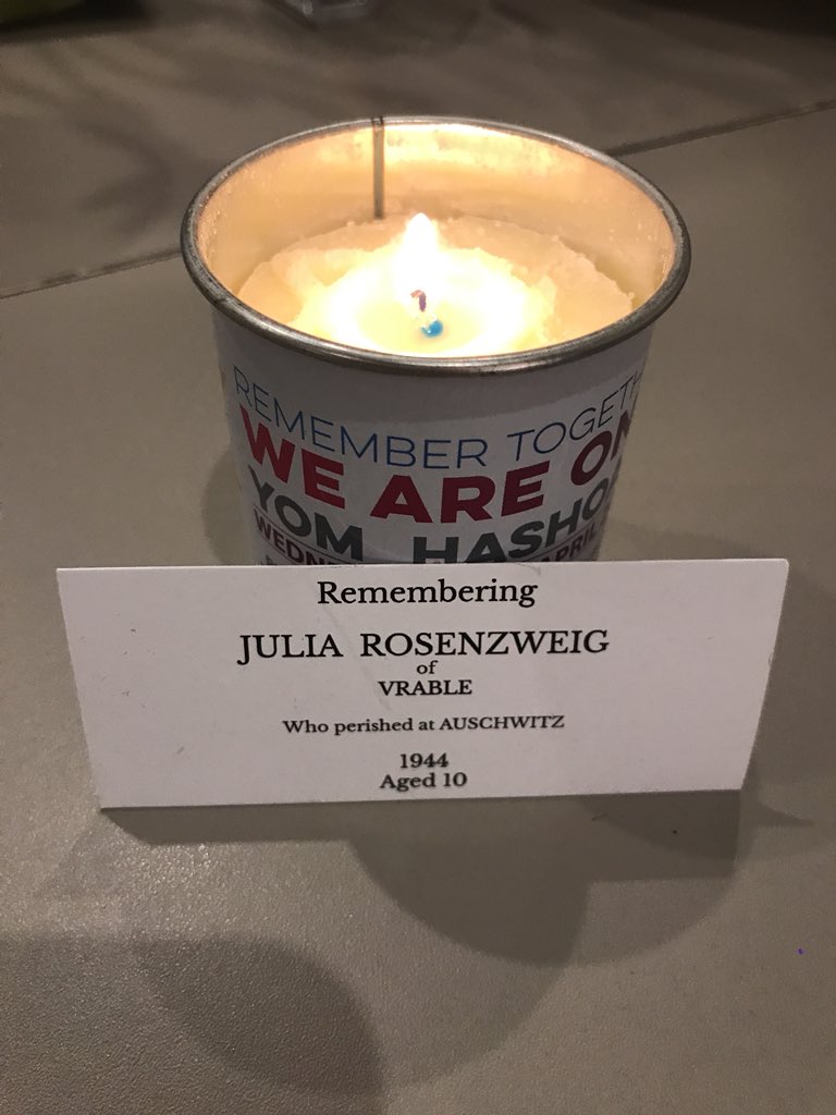 jrwagz's tweet photo. #YellowCandle in memory of Julia Rosenzweig, died in Auschwitz aged 10 in 1944. Thinking of her and all of my own family whom I never knew, among the 6 million murdered https://t.co/sG7S49wd6o