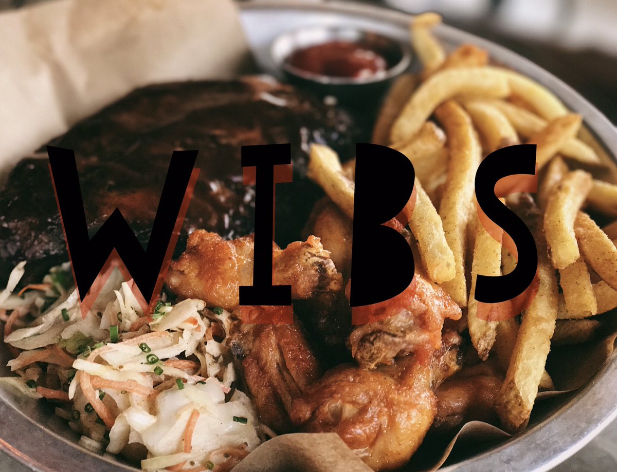 Back by popular demand... WIBS! 

1/2 pound of ribs &amp; 1/2 pound of wings, plus fries &amp; slaw! SO MUCH FOOD for $15!!! Available on Wednesday nights!