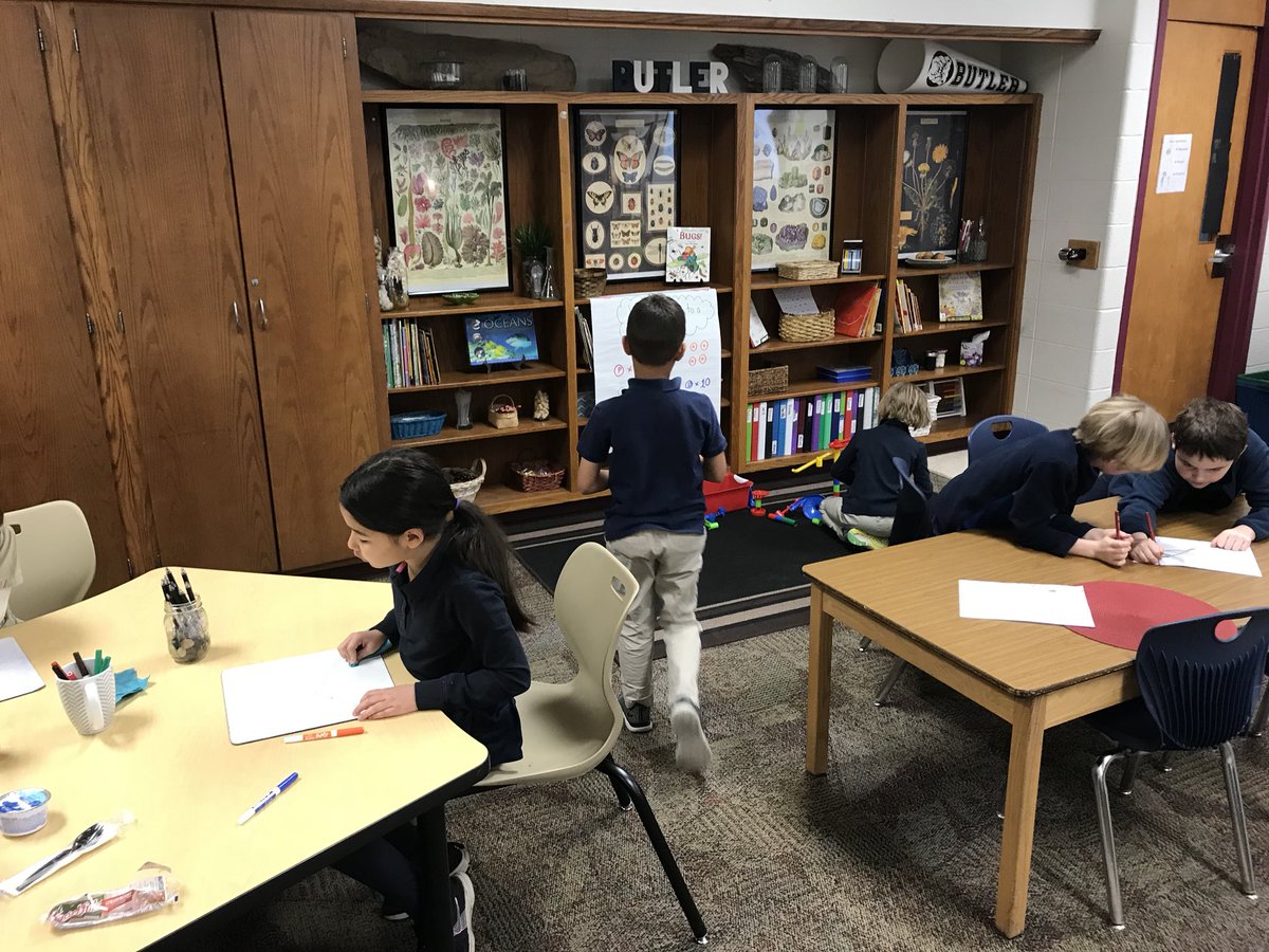 MissBcrader's tweet photo. Measuring around the classroom at the Butler Lab School earlier today.  So cool to know more about the objects in our room!! #BlockAMath https://t.co/aNx91N8q9Y