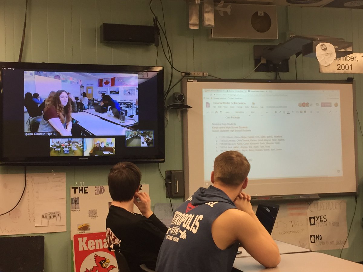 KCHSYT's tweet photo. @KCHSYT KCHS and So-Prep Global Nomads starting a 3 week collaboration with Queen Elizabeth High School @cge in Edmonton. Small group collaboration reporting out in the last week to entire class. @AlaskaDEED https://t.co/pV3DTfAuad