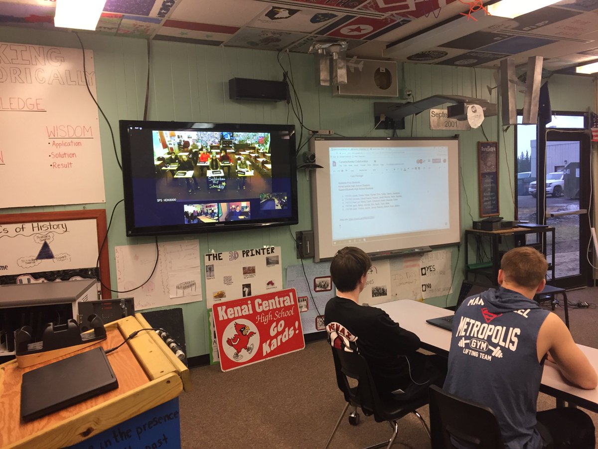 KCHSYT's tweet photo. @KCHSYT KCHS and So-Prep Global Nomads starting a 3 week collaboration with Queen Elizabeth High School @cge in Edmonton. Small group collaboration reporting out in the last week to entire class. @AlaskaDEED https://t.co/pV3DTfAuad