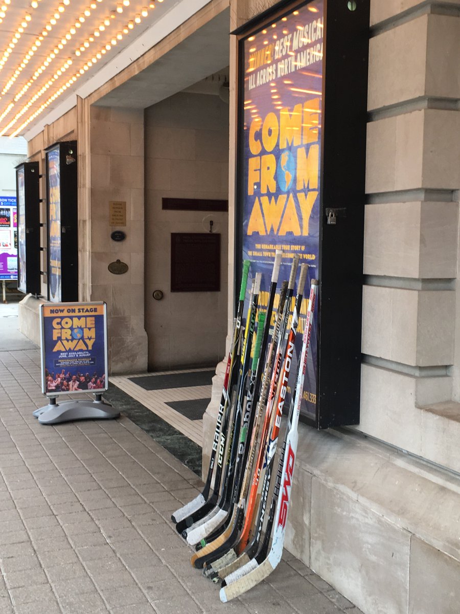 Putting our sticks out. #humboldtstrong (Thanks for the pic, Cory - and thanks to our incredible <a href="/comefromawayto/">Come From Away Toronto</a> team for responding with open hearts along with the rest of the country)