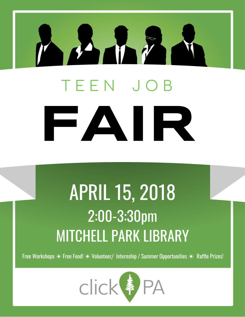 tweetclickpa's tweet photo. Are you excited for the Teen Job fair? There are 4 days till then! Check out https://t.co/AJP42VirOi for more details! https://t.co/iqrZyA489X