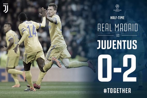 Juventusfcar's tweet image. نهاية الشوط الأول:
ريال مدريد 0-2 يوفنتوس 💪🏻💪🏻

#فورزا_يوفي #JuveRM #UCL #Together 
🏳🏴