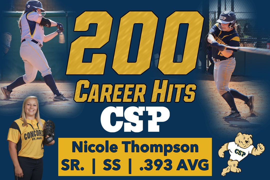 CSPBears's tweet photo. SB: With her third hit of the day, Nicole Thompson records her 200th career hit, becoming the 7th Golden Bear to reach the 200-hit mark! Congrats Nicole! Way to #BeGolden! https://t.co/WeOOGdAIMm
