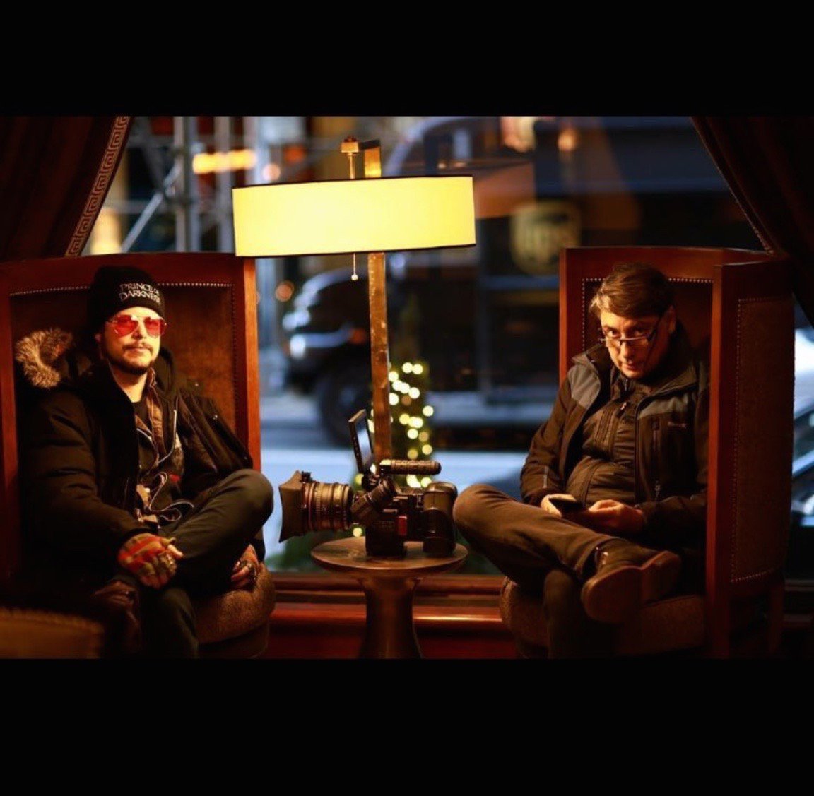 SohoMuse_'s tweet photo. Directors Chairs? Nah, full-on plushness @stregishotels #NYC on location for the indie film #NickandNicky. #SohoMuseMember @MarcusSlabine #Director | #Writer | #Producer + horror #movie lover. Here w/ #DavidBourla #DP on location. #RequestanInvite https://t.co/JKoluOEaqj #film https://t.co/tnzmlKB2ok