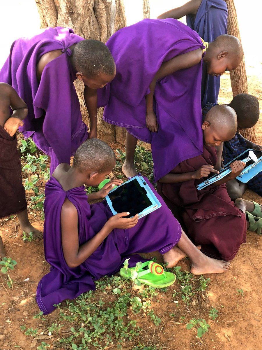 xprize's tweet photo. Watching Masai kids on the Tanzanian-Kenyon border engaging with — and learning from — tablets filled with cutting-edge software as part of #GlobalLearningXPRIZE, the $15M competition funded by @elonmusk. #XPFromTheField https://t.co/6jC7AVkHL4