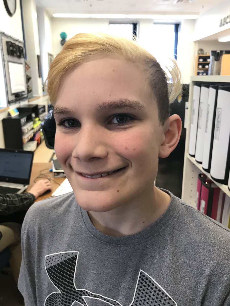 Jax decided to honour the Humboldt Broncos by bleaching his hair. So awesome! #humboltbroncosstrong #PrayersForHumbolt