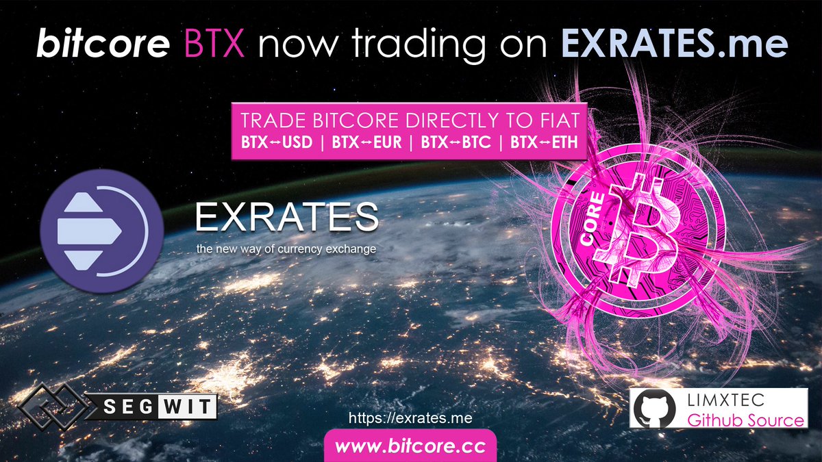 Bitcore_BTX's tweet image. $BTX trading on exrates.me  - YOUR DIRECT BTX to FIAT GATEWAY!
Exrates is offering a total of four pairs for #Bitcore: BTX : $USD, BTX : $EUR, BTX : $ETH, BTX : $BTC! 
The future is now! #BTX #cryptocurrency #blockchain #bitcoin #altcoin #altcoins #crypto #BTC #HODL