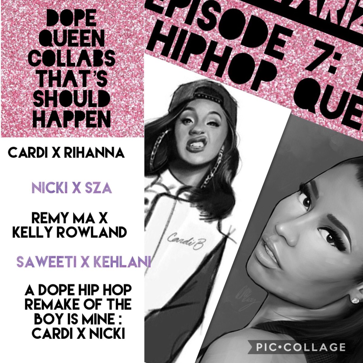 MsNotarized's tweet image. Here is a list of #Notarized approved Hiphop / R&amp;amp;B collabs we would love to see happen in honor of our Episode 7 : Issa Queen 👌🏾 What do you think? Do you agree? Who do you think would make a dope track? #cardib #NickiMinaj #RemyMa #Kehlani #SZA #Saweetie #KellyRowland #Rihanna