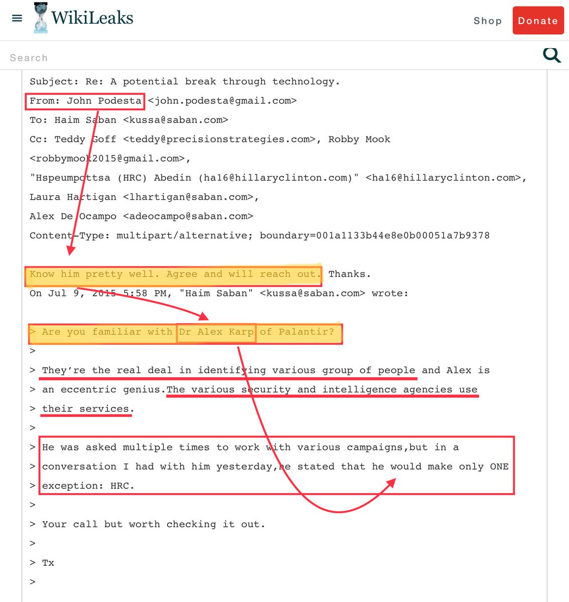 How is  #CambridgeAnalytica any different than  #Palantir?  https://wikileaks.org/podesta-emails/emailid/45010