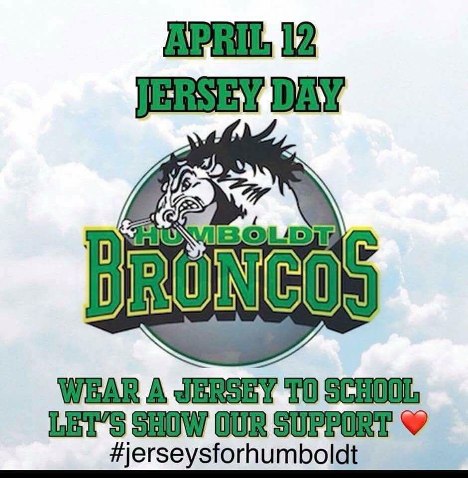 Let’s not forget about jersey day tomorrow. #jerseysforhumboldt