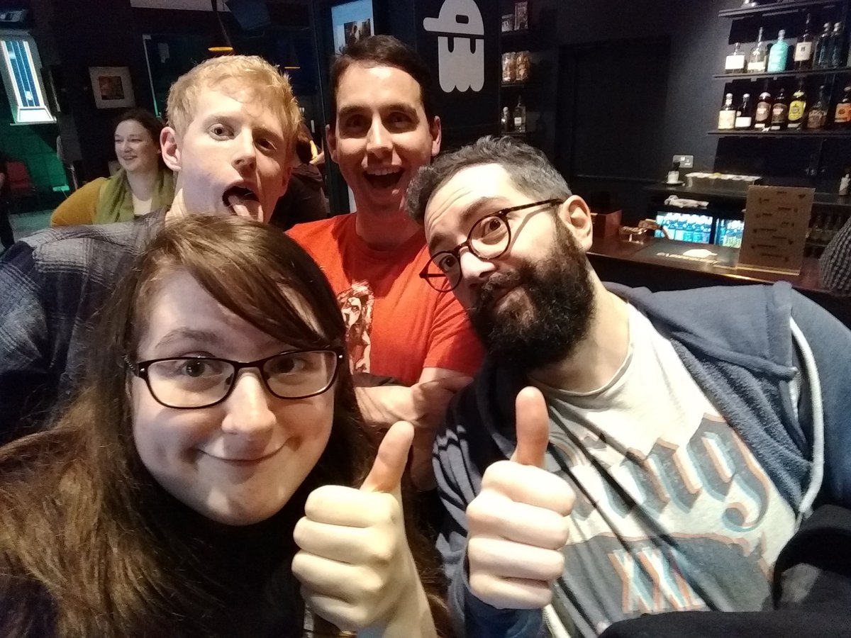 Jupiter_Hadley's tweet photo. Hey @AlanZucconi who has no business cards, @Damiomolola9, @Senith89 at #altctrlparty! #indieselfie https://t.co/cVXQSOnjru