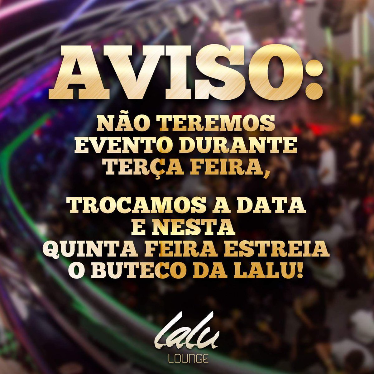 LaluLounge's tweet photo. AVISO:
Não funcionaremos nos dias de terça feira e sim trocamos a data para Quinta feira.
Nesta Quinta estréia Buteco da Lalu com Bento Nunes e Swing e Simpatia. https://t.co/winmnUd9wh