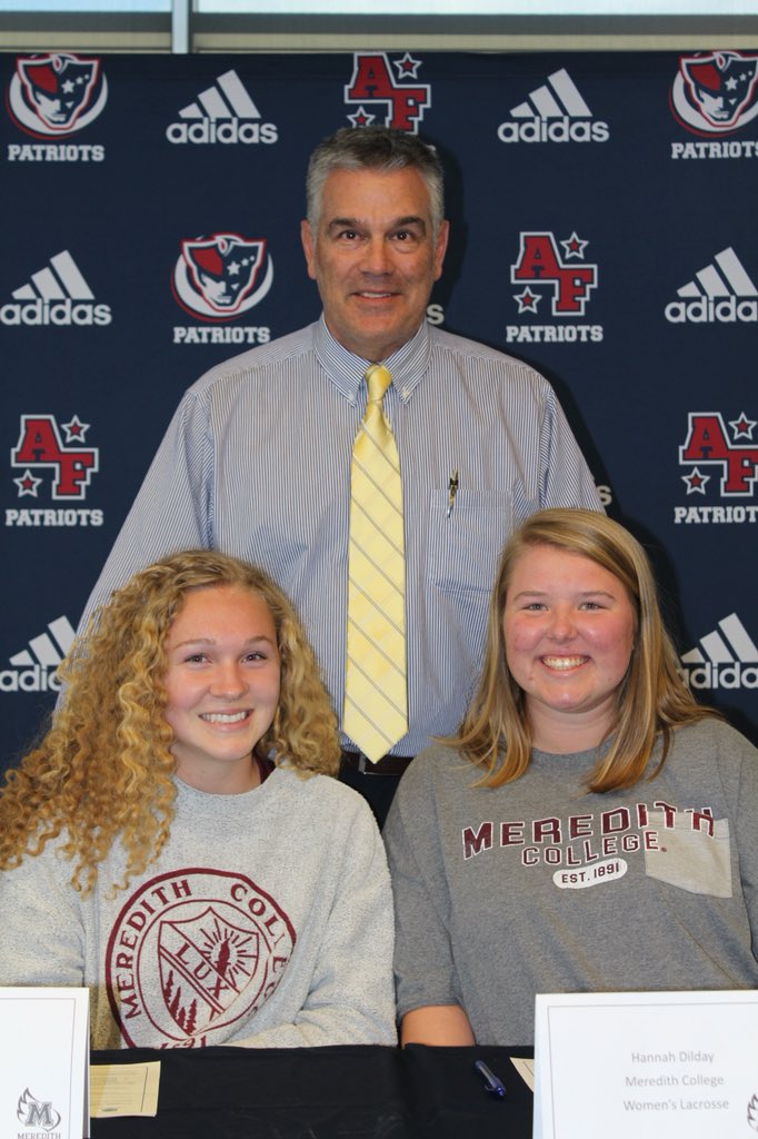 PatsGLax's tweet photo. Congratulations @OliviaBlake00 and @hannah10__ , Signing Day!!! @Meredithlax @AFHS_wlax @AFHSannounce @AFHS_AD https://t.co/kGy9liTvgp
