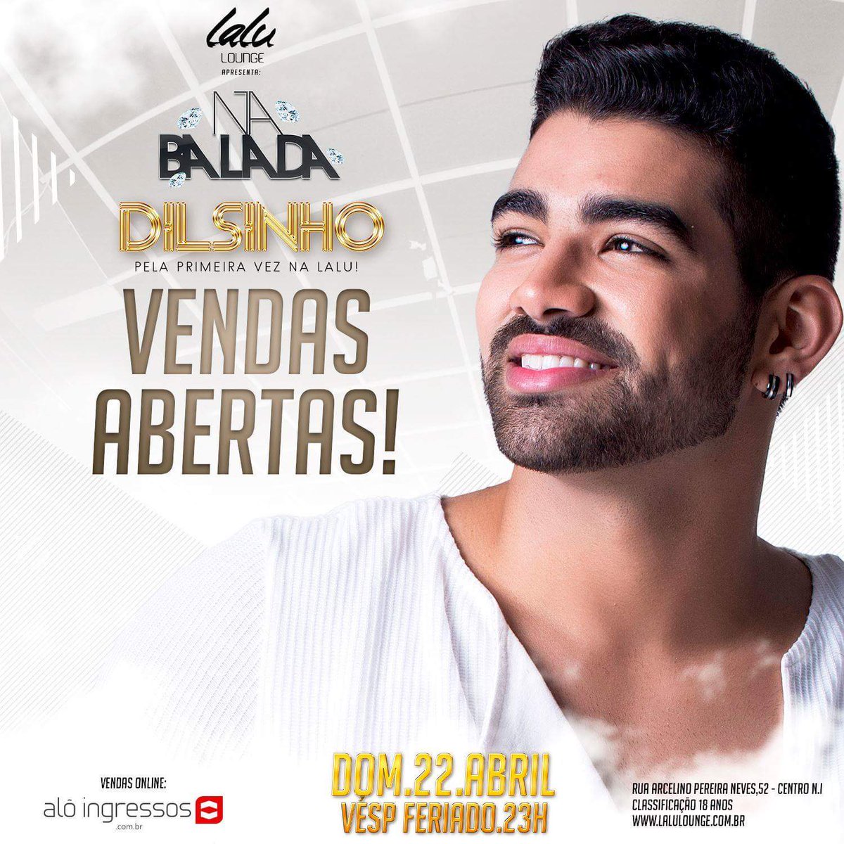 LaluLounge's tweet photo. Vendas Abertas para o show do Dilsinho!
Vendas pelo site da alô ingressos: 
https://t.co/mZ6PVWOTSx
Pontos de Vendas: Lojas South, Bilheteria da Lalu Lounge e Lojas BR Piraquê. https://t.co/FeJPYa1EwR