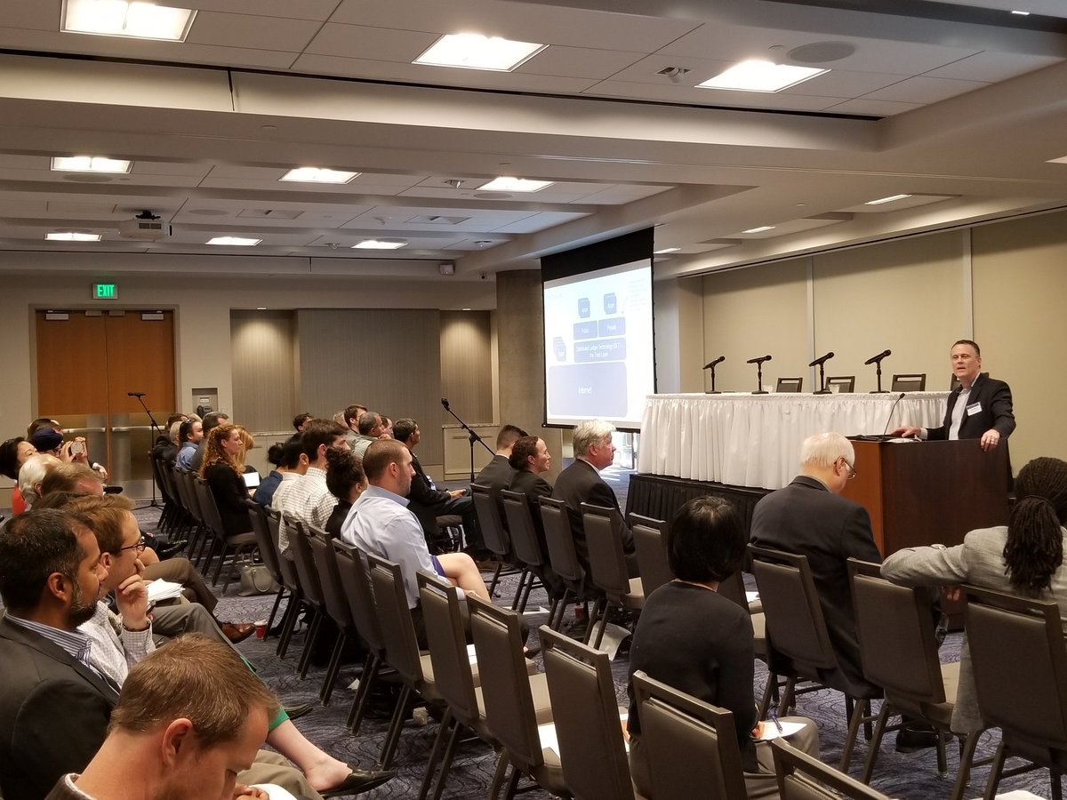 williamsproull's tweet photo. Jon West of @thomsonreuters talking Distributed #trustedledger at @TechTitansTexas forum on #blockchain at #Dallas @federalreserve. https://t.co/zOhrFkf4BD