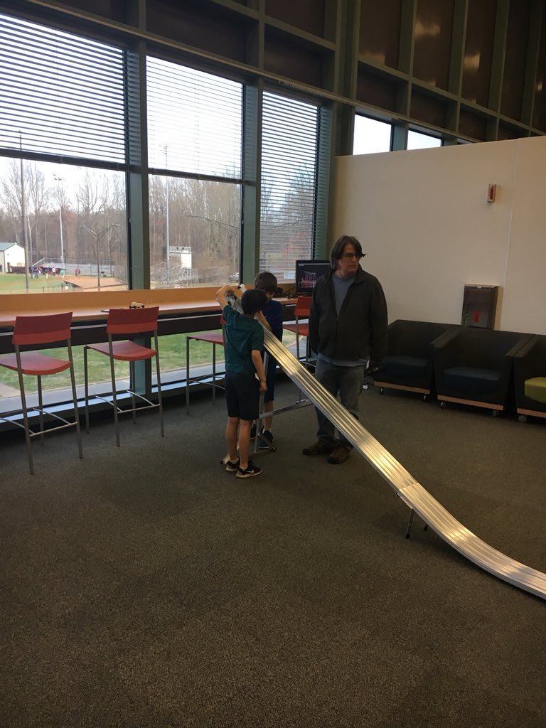 Mini-car soapbox derby in the Digma Lab at CHS...The race is on