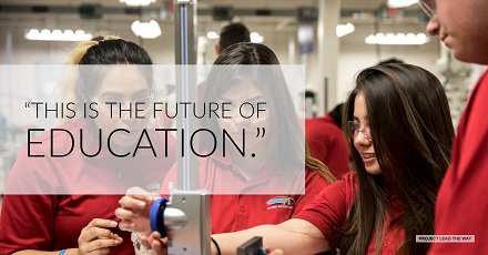 PLTWorg's tweet photo. PLTW helps schools link core academic content with career learning opportunities. Learn more in this @nytimes article: https://t.co/4c1PHqkE7L @vincebertram #PLTWClassroom https://t.co/CBAgT6afzn