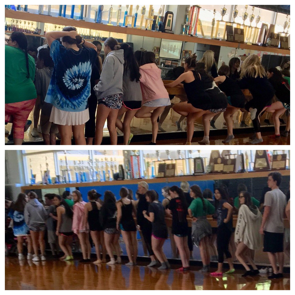 yogakarmasa's tweet photo. 5th period yoga also enjoyed trying barre in the dance studio. Thanks Ms. Sanchez for a good burn! #ahhs #danceandyoga #takingrisks #communicateandcollaborate #inclusion #healthysenseofself #profileofalearner https://t.co/9z8V43N7Ee