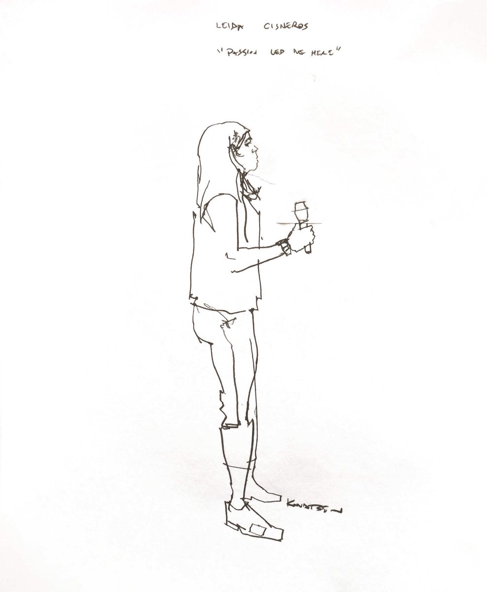 kenknudtsen's tweet image. Sensoria has four students share their journeys getting to CPCC yesterday, and I got to draw them as they talked(5min). Very grateful to be part of this event, and looking forward to working with them on more things.
#lifedrawing #cpcc #sensoria