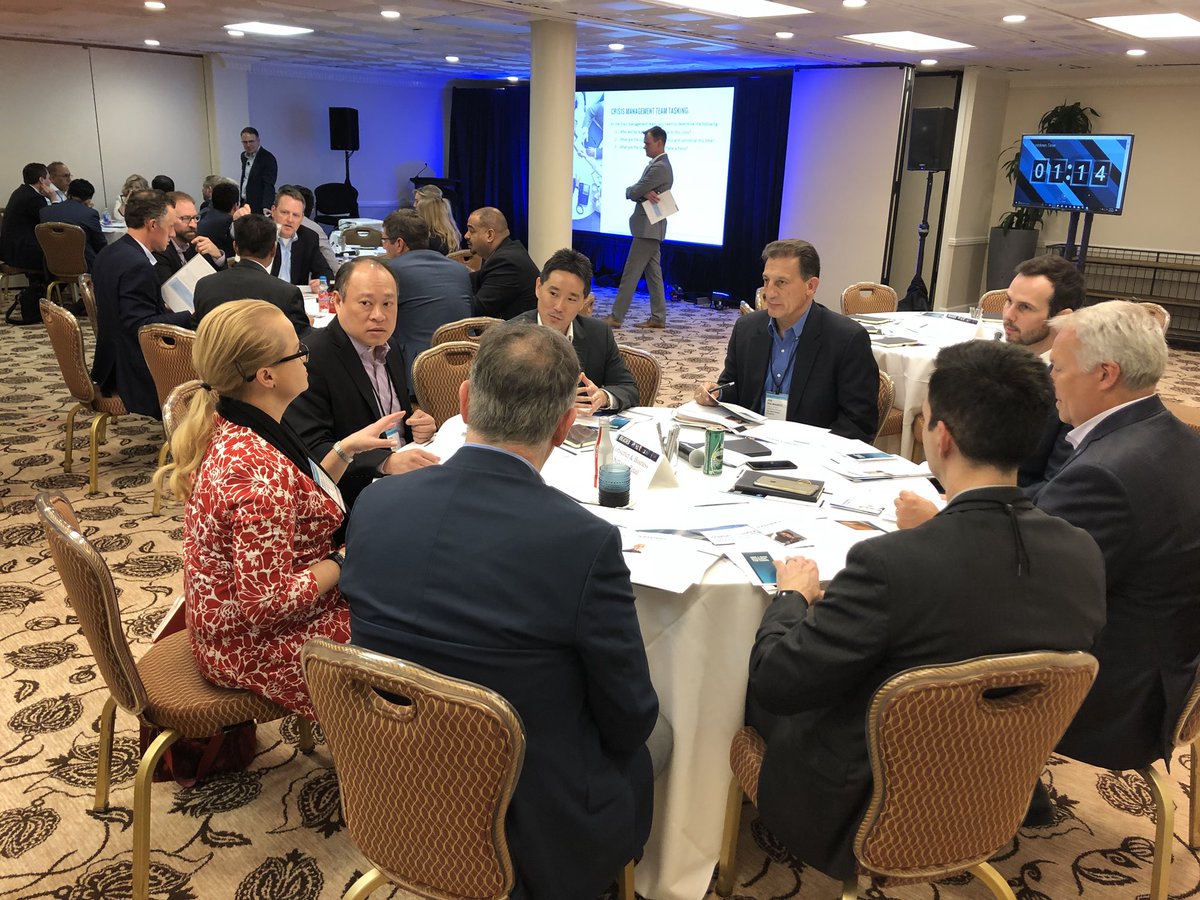 asthornhill's tweet photo. If your company was #breached who would lead the response to the #Crisis? Our #CIOs had a mix of leads: #security, #legal, #IT... @Evanta @BoozAllenCyber @BradMaio @HF_BAHExercises https://t.co/IW9njiUdhZ