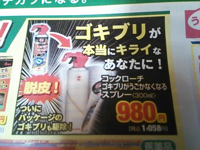 本当にこれｗゴキブリが嫌いな人は殺虫剤のパッケージの絵を見るのも嫌いｗｗｗ