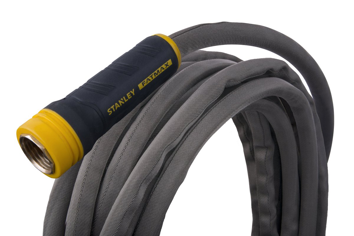 Lawn_GardenNHS's tweet photo. STANLEY FATMAX Exojacket Hose 
Not all heavy-duty jobs require heavy tools. The STANLEY®  FATMAX®  Exojacket® Hose is a lightweight industrial grade hose that features MaxFlow &amp; Exojacket® Technology,   
Stop by Booths 10621/10715 @BondMfg  #NHShow https://t.co/sZGrZGDlH9