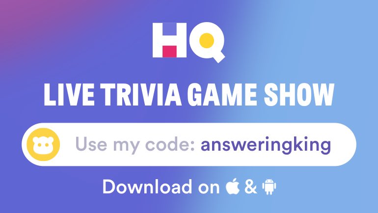 JustinFooling's tweet image. I’m playing a game called @hqtrivia! You should play too. Use my code ‘answeringking’ to sign up get.hqtrivia.com    When creating your username, there will be a referral code box and you put my code ‘answeringking’ when creating. Have fun and good luck