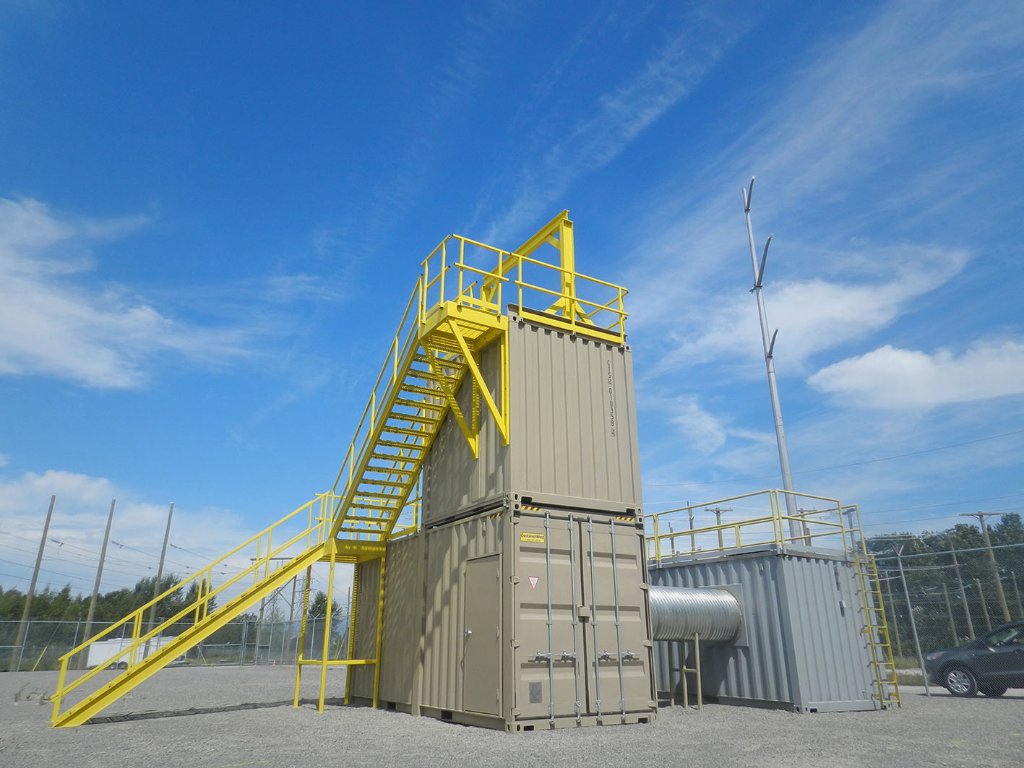 How cool is this training facility we built for BC Hydro? #containerwest #containerfacility #trainingfacility #firetrainingfacility 
BC Hydro Confined Space Training Facility