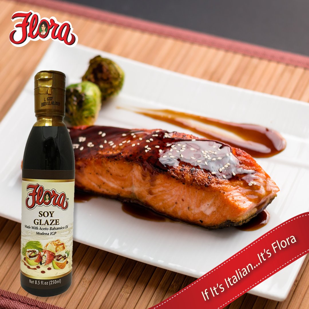 Mmmm... Grilled Salmon with Soy Glaze. 
Easy, simple and delicious!
If it's Italian... It's Flora!

#FloraFineFoods #OrganicOliveOil  #HealthyEating #EasyRecipes #CleanEating #HealthyFoods #EVOO #SalmonLover #GrilledFish
#SoyGlaze #BalsamicVinegar #balsamicvinegarofmodena