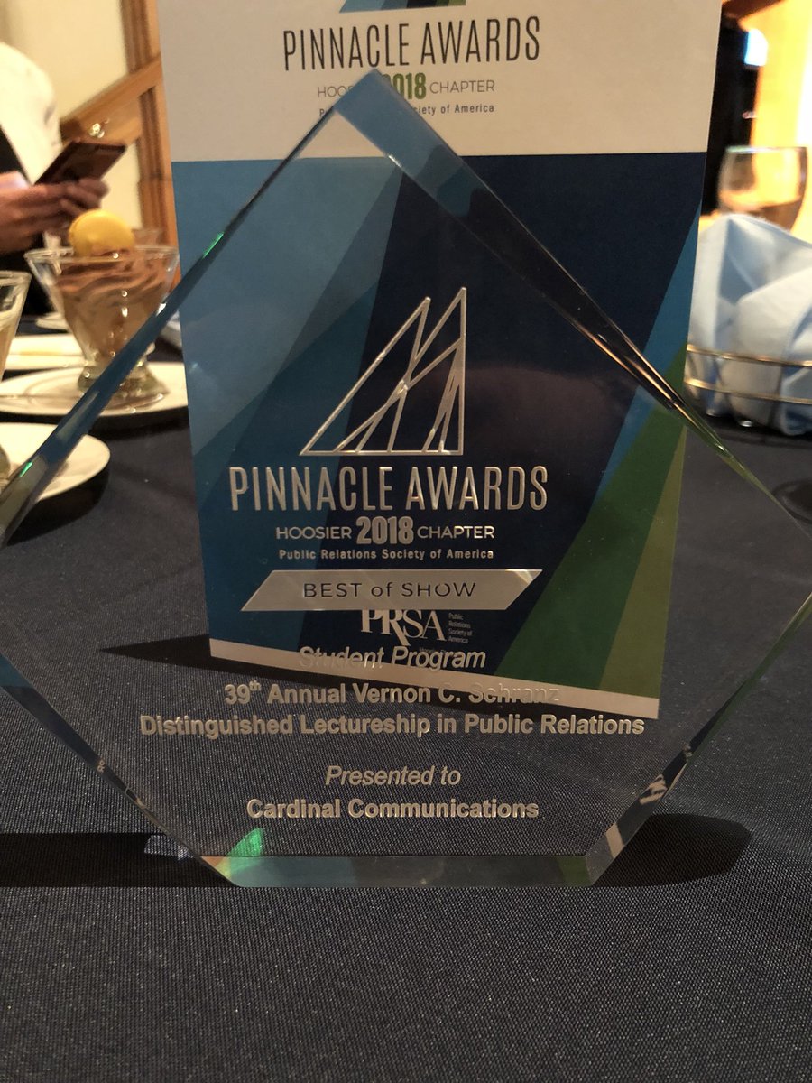 ebrungard's tweet photo. So proud of our @cardinalcomm team for all of their hard work this year. Recognition is an honor, but the real reward is getting to work with these determined people every day. #HoosierPinnacles #WeFly https://t.co/v9wHxW2Trn