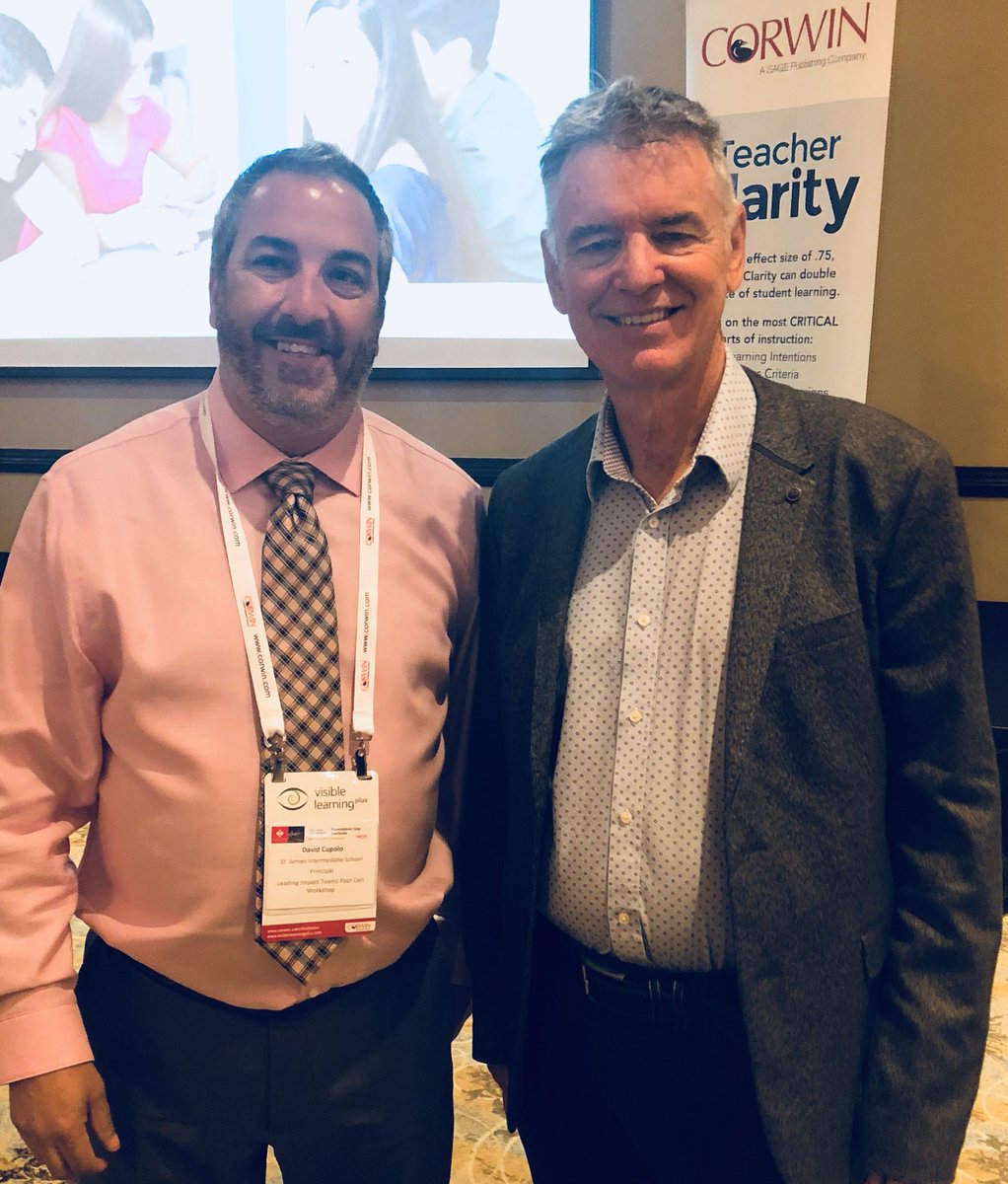 dcupolo's tweet photo. Got to meet, and chat with this international educational research rock star today!! John Hattie!! #bucketlistcheck #visiblelearning4ALL https://t.co/hLv3gQCqXQ