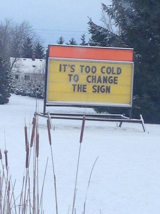 OfficeSigns's tweet photo. #WackySignWednesday because we're really looking forward to warmer installs this summer! https://t.co/78Zmu9F14n