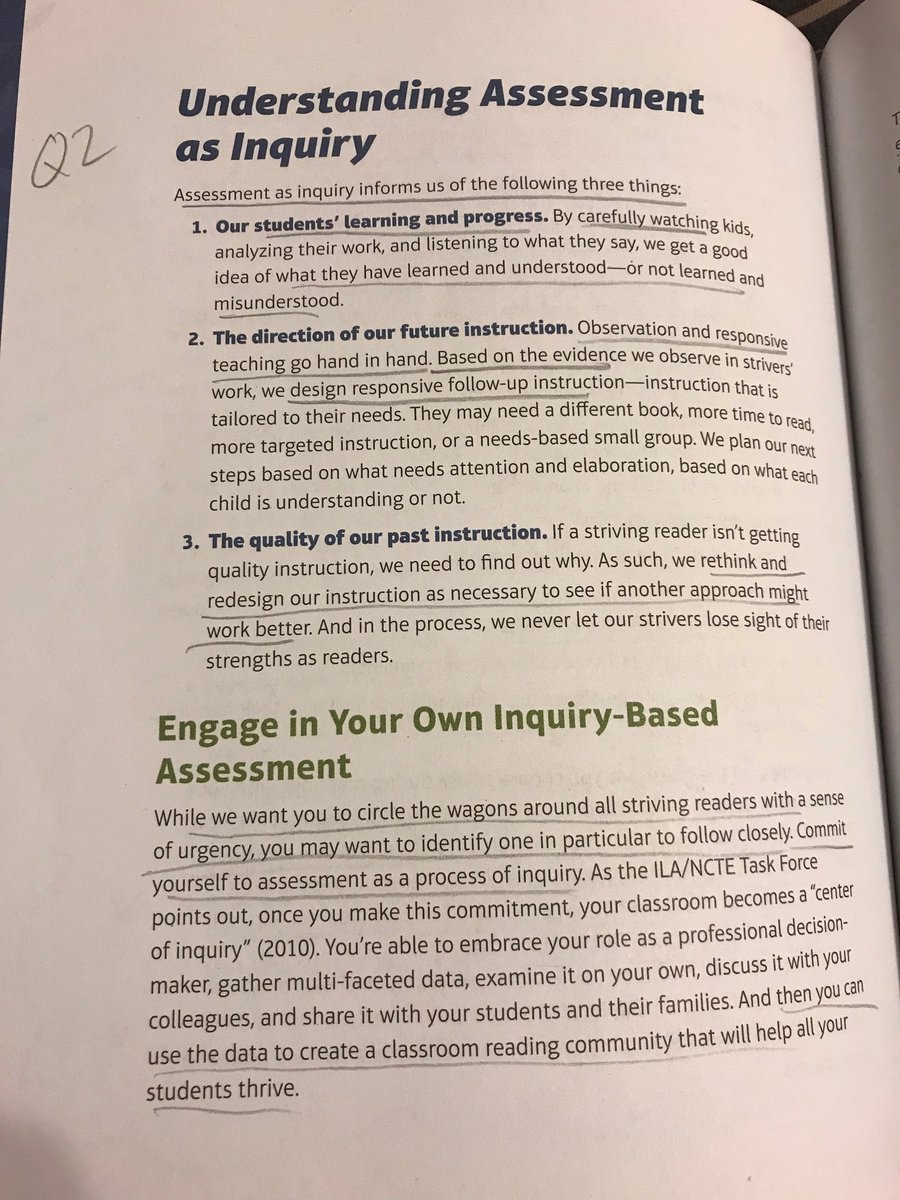 hamcnatt's tweet photo. @Tracey2250 A2 - By assessing through inquiry (kidwatching, collecting data &amp; conferencing with students) we learn about them as a whole child &amp; as a reader, which in turn helps Ss analyze their reading strengths &amp; helps them set their own reading goals.   #HCPSRead https://t.co/JymBMjy6Va