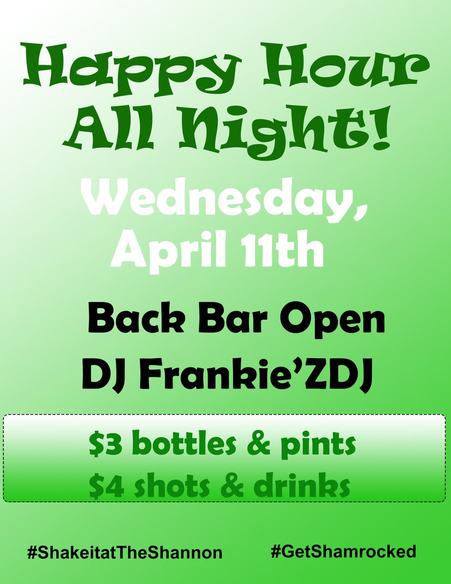 Back bar open &amp; DJ Frankie tonight as we count down the clock until we change ownership. Happy Hour all night!