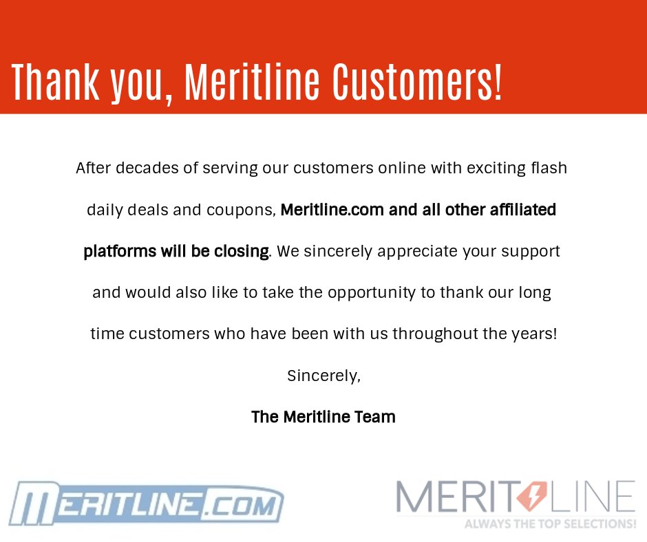 It has been a great run, we thank everyone for the support over the years! Authentic Merax (@MeraxBrand) products can still be found on Amazon. #GoodbyeMeritline
