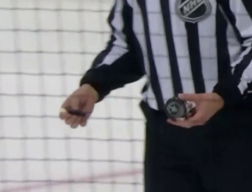 NBCSportsHockey's tweet photo. the puck...split in half? https://t.co/rXbuwZDlDI