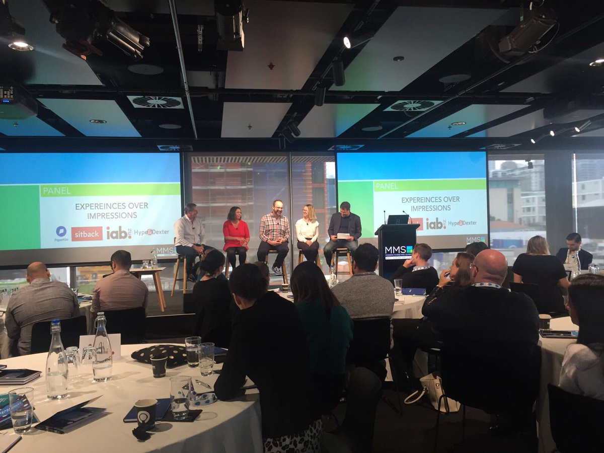 mmsAPAC's tweet photo. Our panel is giving their thoughts on why experiences are more important than impressions @paperkiteltd @Sitback @IABNewZealand @HypeandDexter https://t.co/cVYuAy9Dl2