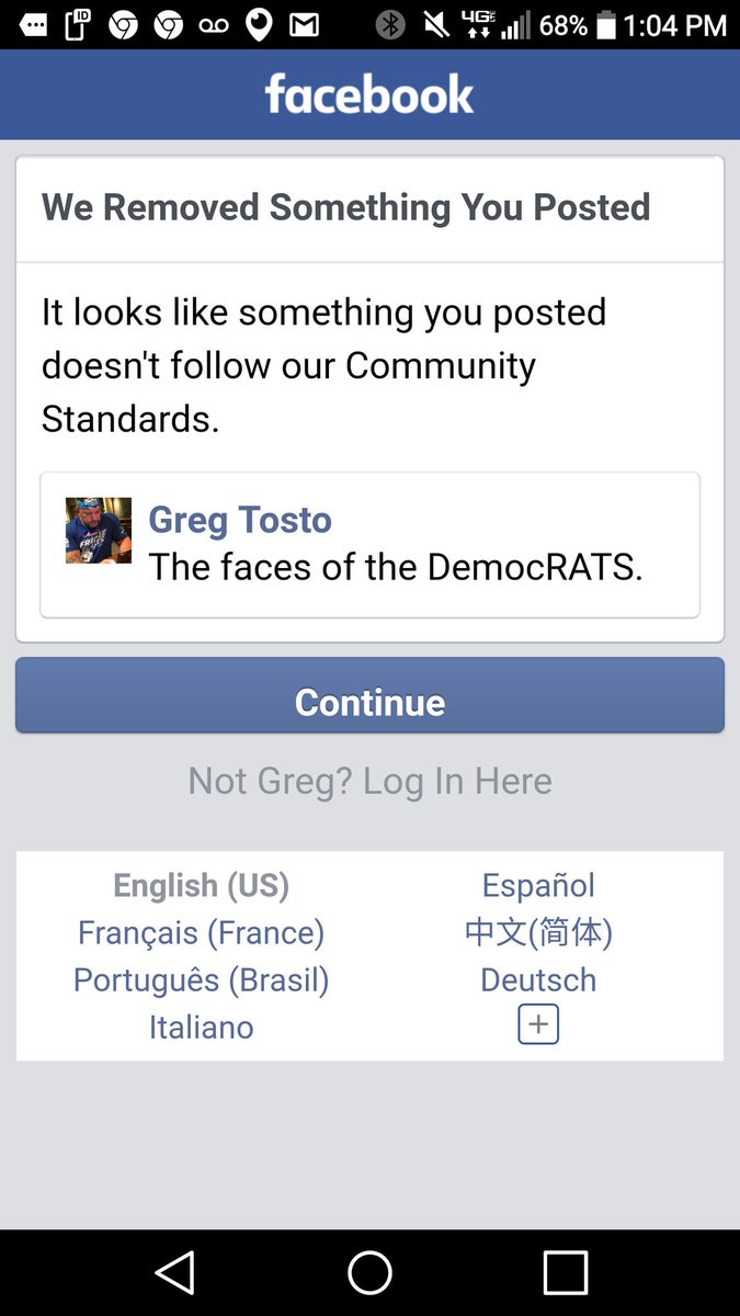 GregTosto's tweet image. What about the rest of US?
@facebook @StateDept @realDonaldTrump @tedcruz @DevinNunes @ARAGClassAction @jeffsessions
@MichaelCohen212
#BlocksConservatives