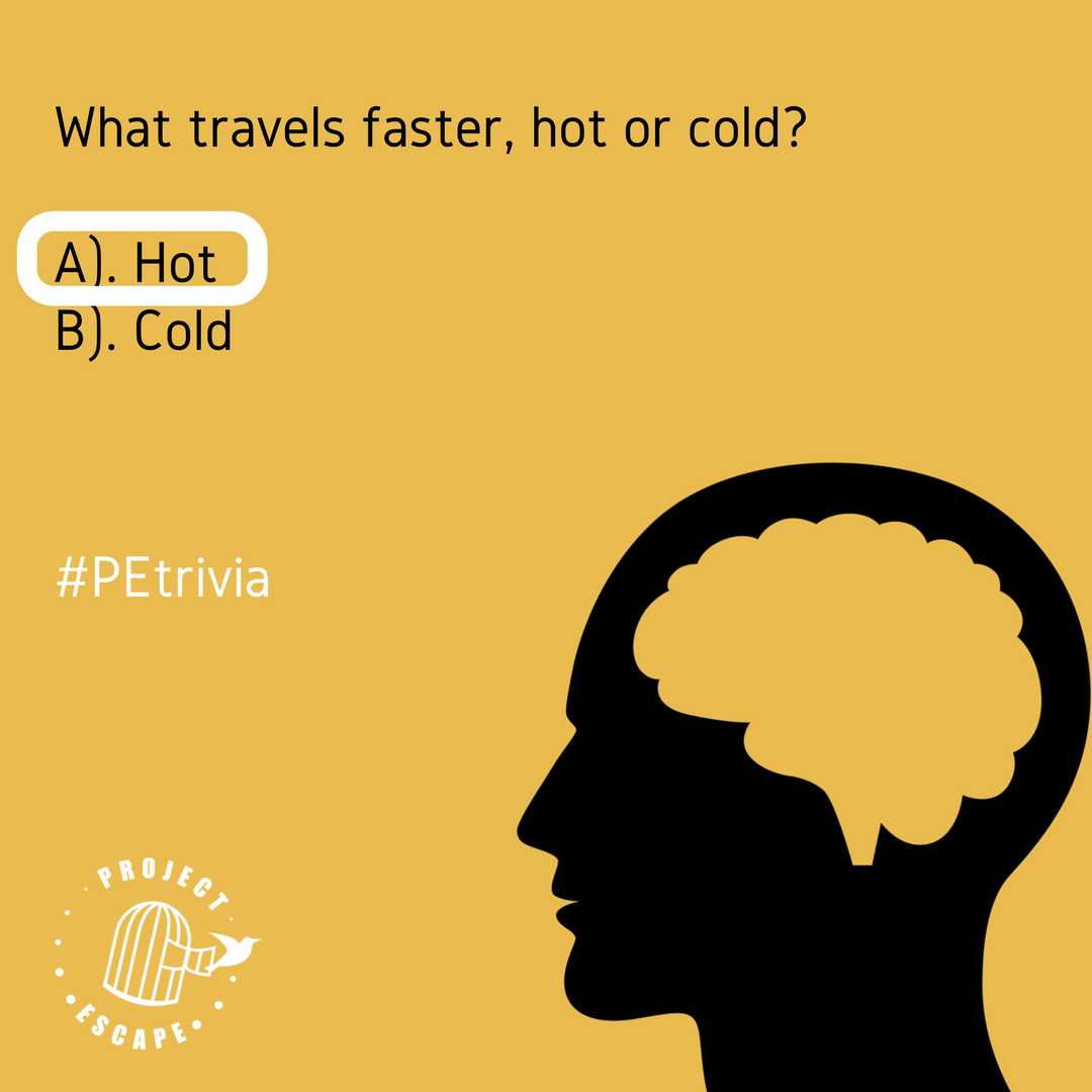 projectescapePA's tweet photo. Did you know the answer to yesterday's #riddle? The answer is hot because you can catch a cold! ba dum dum chh! #PEtrivia https://t.co/eBeqUhrU6o