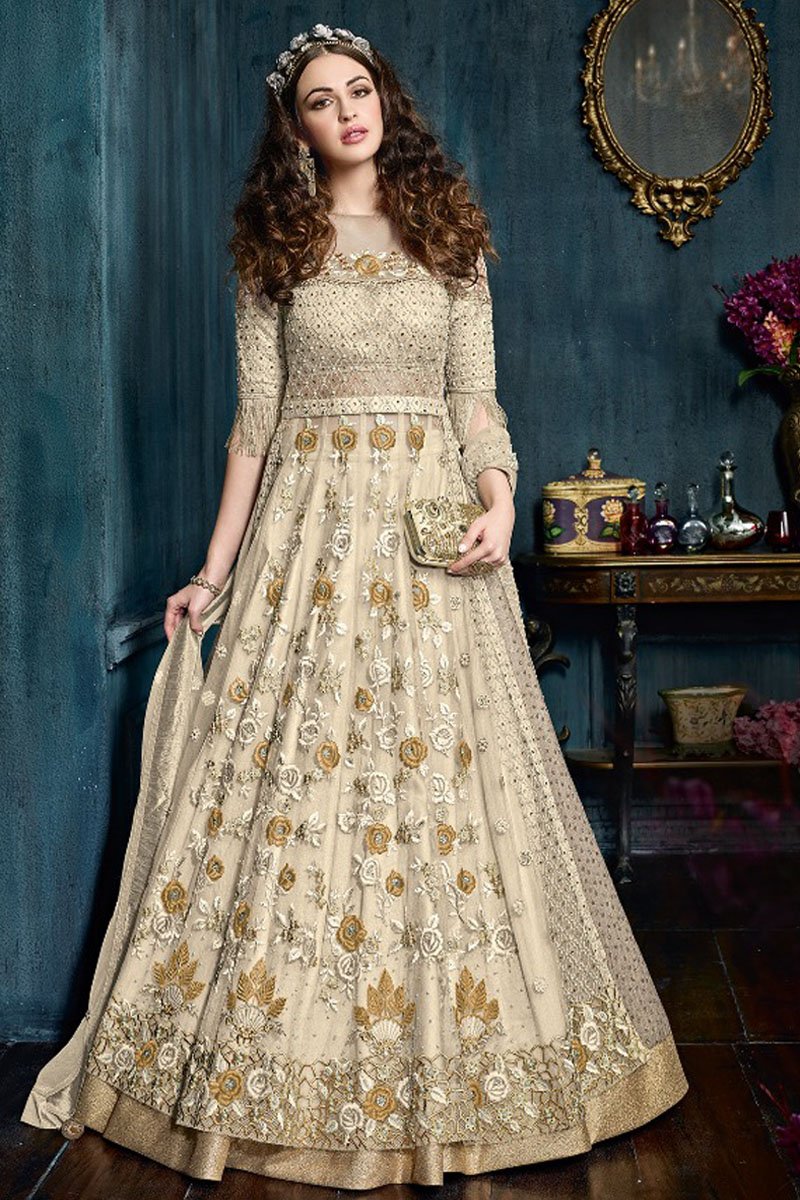 Designer Lehenga Choli in Front Open Gown Style Bridal Dress – Nameera by  Farooq