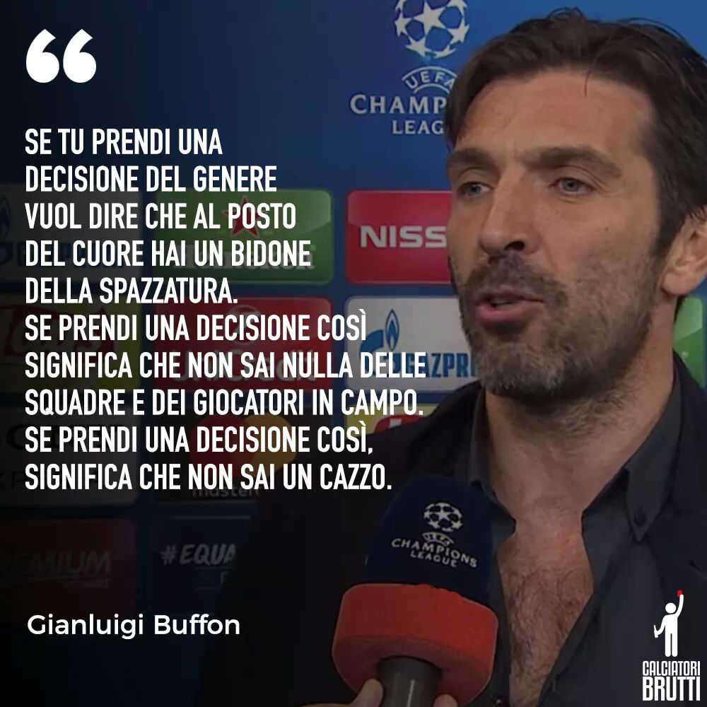 MeWy5_'s tweet photo. mi hanno insegnato che a volte si fa più bella figura a rimanere zitti #Buffon #malemale #bruttafigura #RealJuve https://t.co/KlBF3CocHS