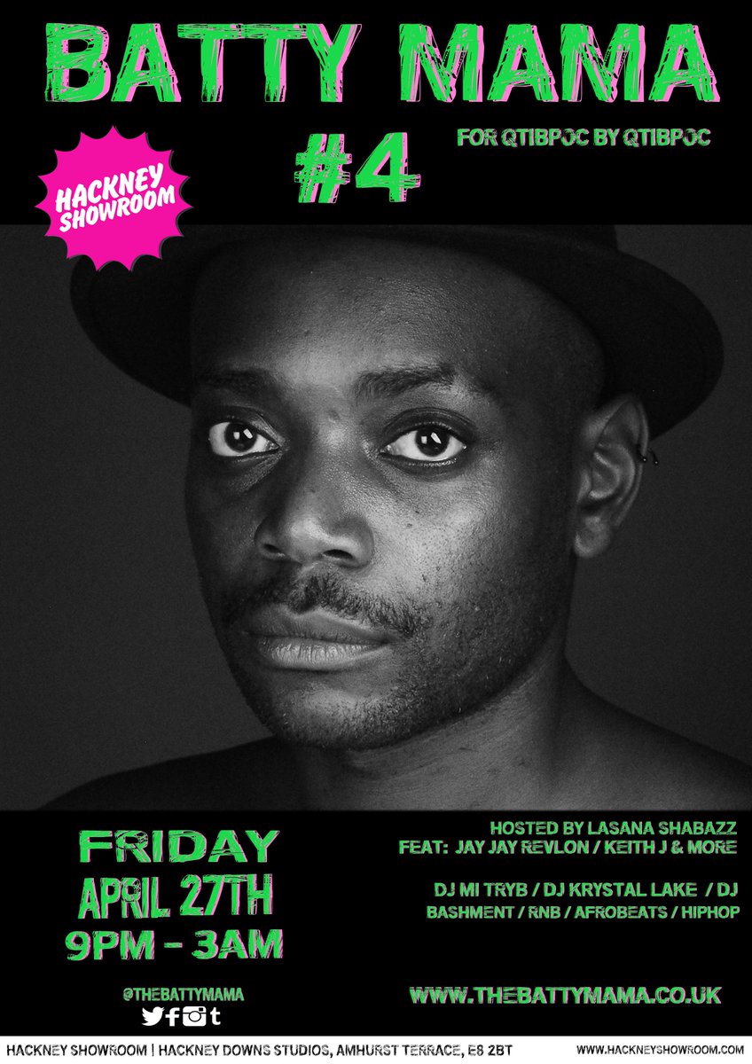 thebattymama's tweet photo. Get ready for @keithjlondon to entrance you a poetic blend of politics, comedy and sexuality. See Keith take centre stage on Friday April 27th at @hackneyshowroom! #SpringIsSprung #PrettyInPink #AltBlackQueerPROM. - Tix: https://t.co/3x7Y25YaqV https://t.co/jSHIIEsZnS