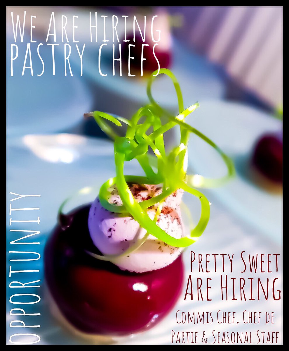 Opportunities for qualified Pastry Chefs <a href="/PrettySweetLon/">Pretty Sweet</a>, Claire Clark &amp; Sarah Crouchman’s Patisserie Supply Business based in NWLondon. Apply with your CV to info@prettysweet.london Competitive Salaries on offer. #thursdaythoughts