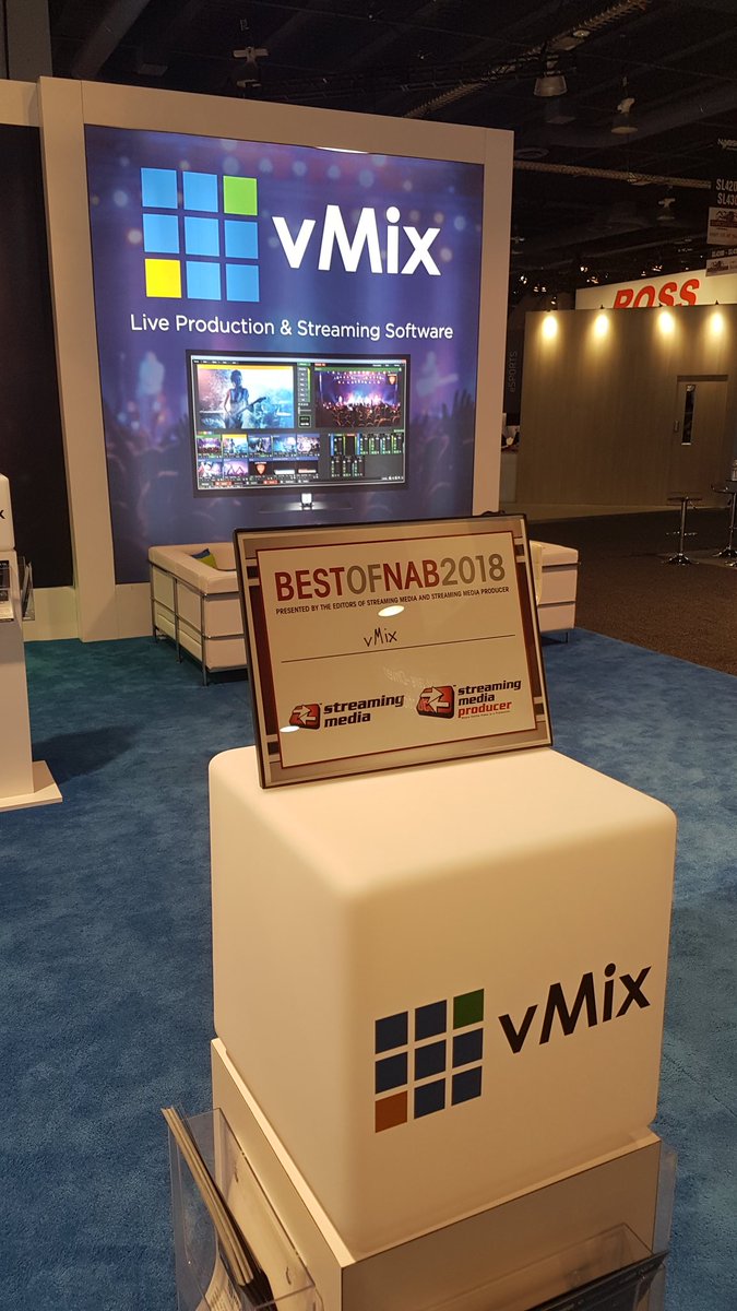 vMixHD's tweet photo. Thanks to @streamingmedia for the Best of NAB 2018 award! We're stoked! #nabshow #NAB2018 #vMix #streamingmedia https://t.co/gPEA8Vqnym