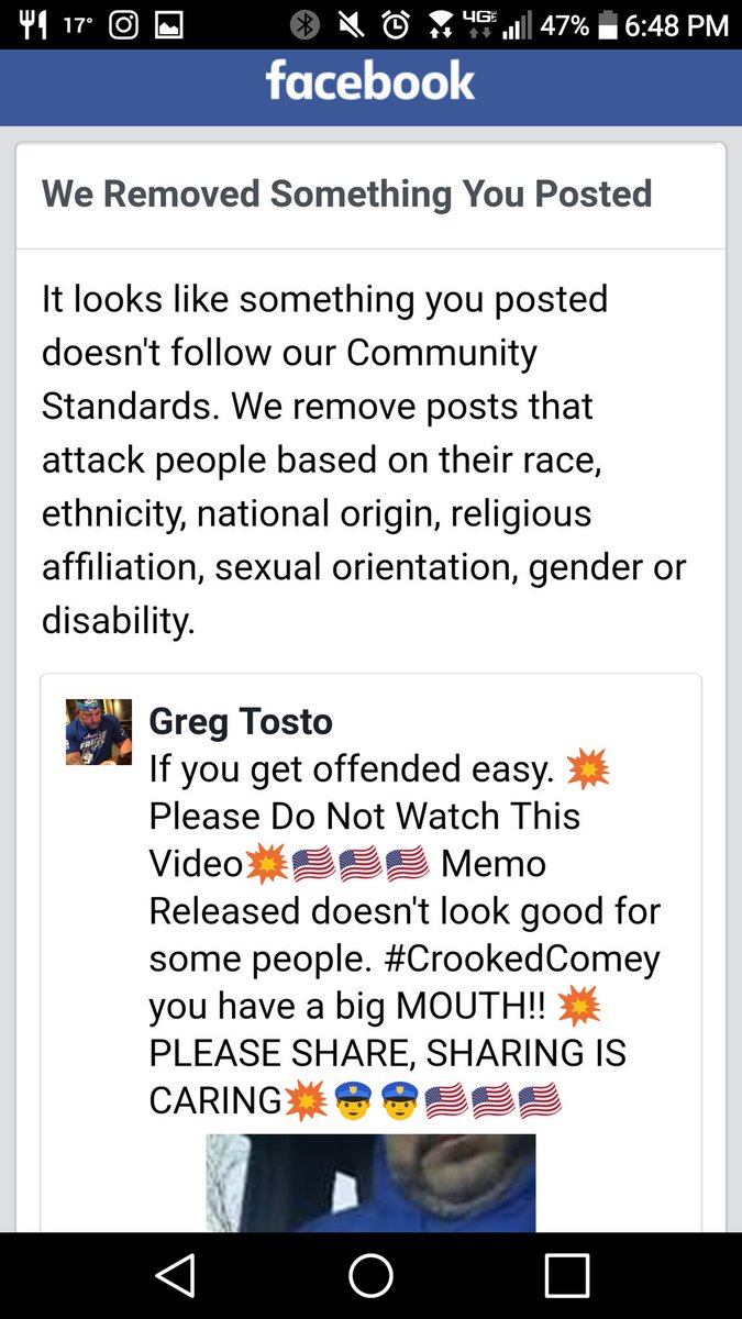 GregTosto's tweet image. @facebook #ClassActionLawsuit #BlocksConservatives #BlocksFreeSpeech #bansYou #removes @tedcruz @SenTedCruz @DevinNunes @realDonaldTrump @MichaelCohen212 @Scaramucci @FoxNews @outlawmorgan @TomiLahren @JudgeJeanine